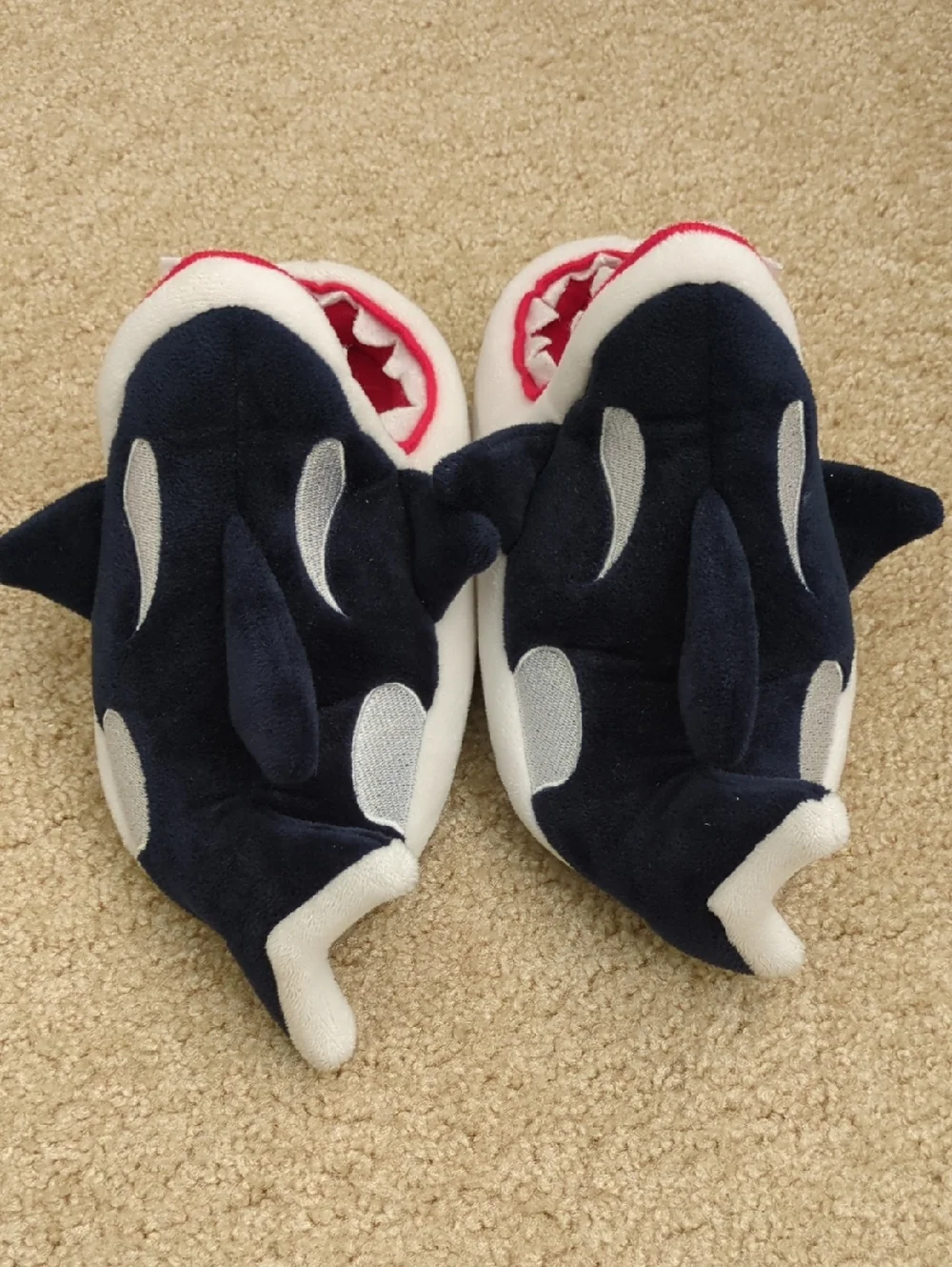 Crewcuts Shark Slippers - Navy and White